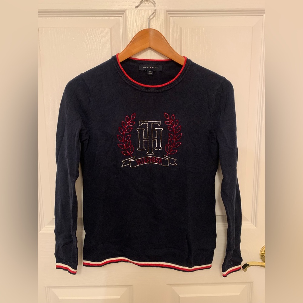 Tommy Hilfiger embellished sweater 💙❤️